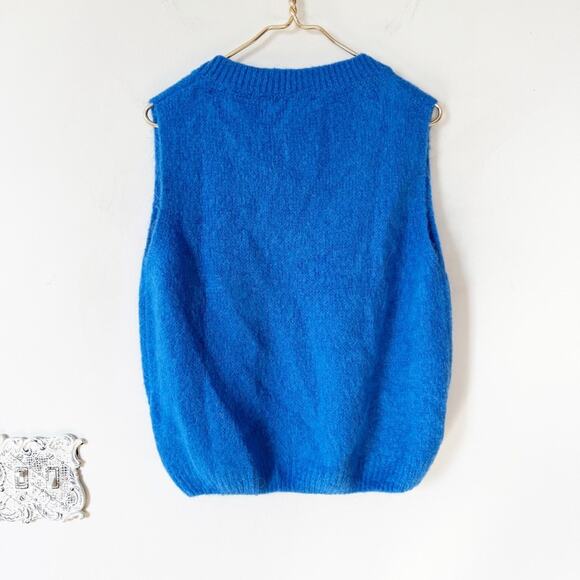 NWOT Colette Le Maison des Fibers Naturelles Italian Blue Wool Vest S/ M - Picture 4 of 7
